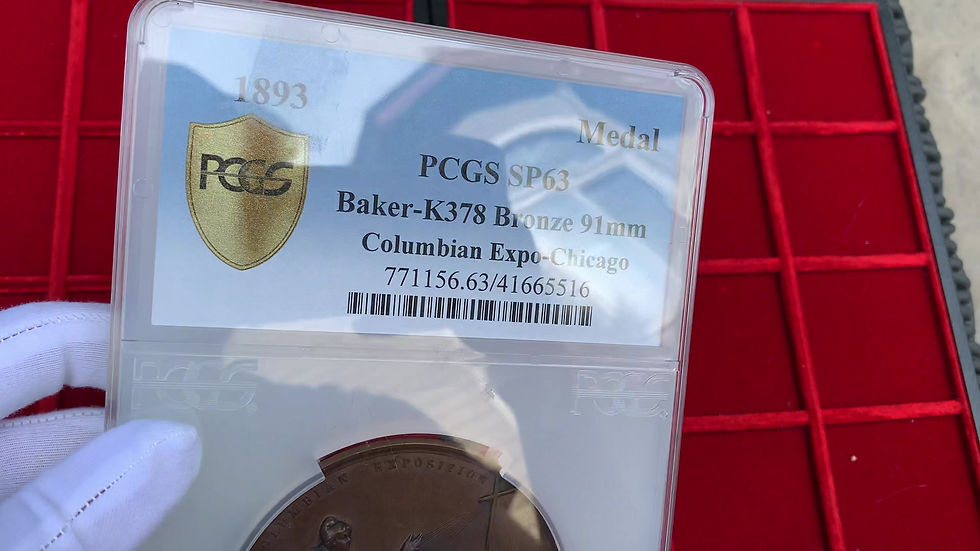 Thumbnail: 102540  |  UNITED STATES & ITALY. Columbus & Washington bronze Medal.
