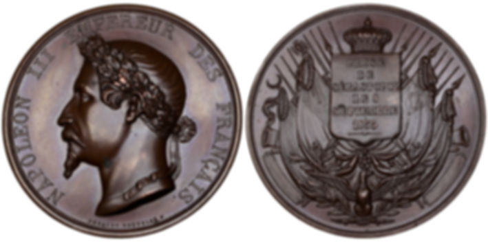 102955  |  FRANCE & RUSSIA. Napoléon III/Capture of Sevastopol copper Medal.