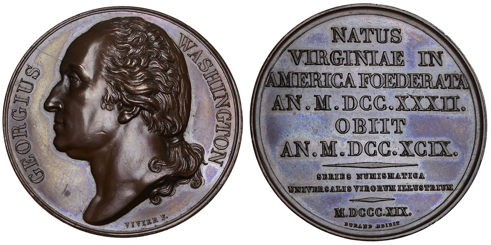 Thumbnail: 103476  |  UNITED STATES & FRANCE. George Washington bronze Medal.