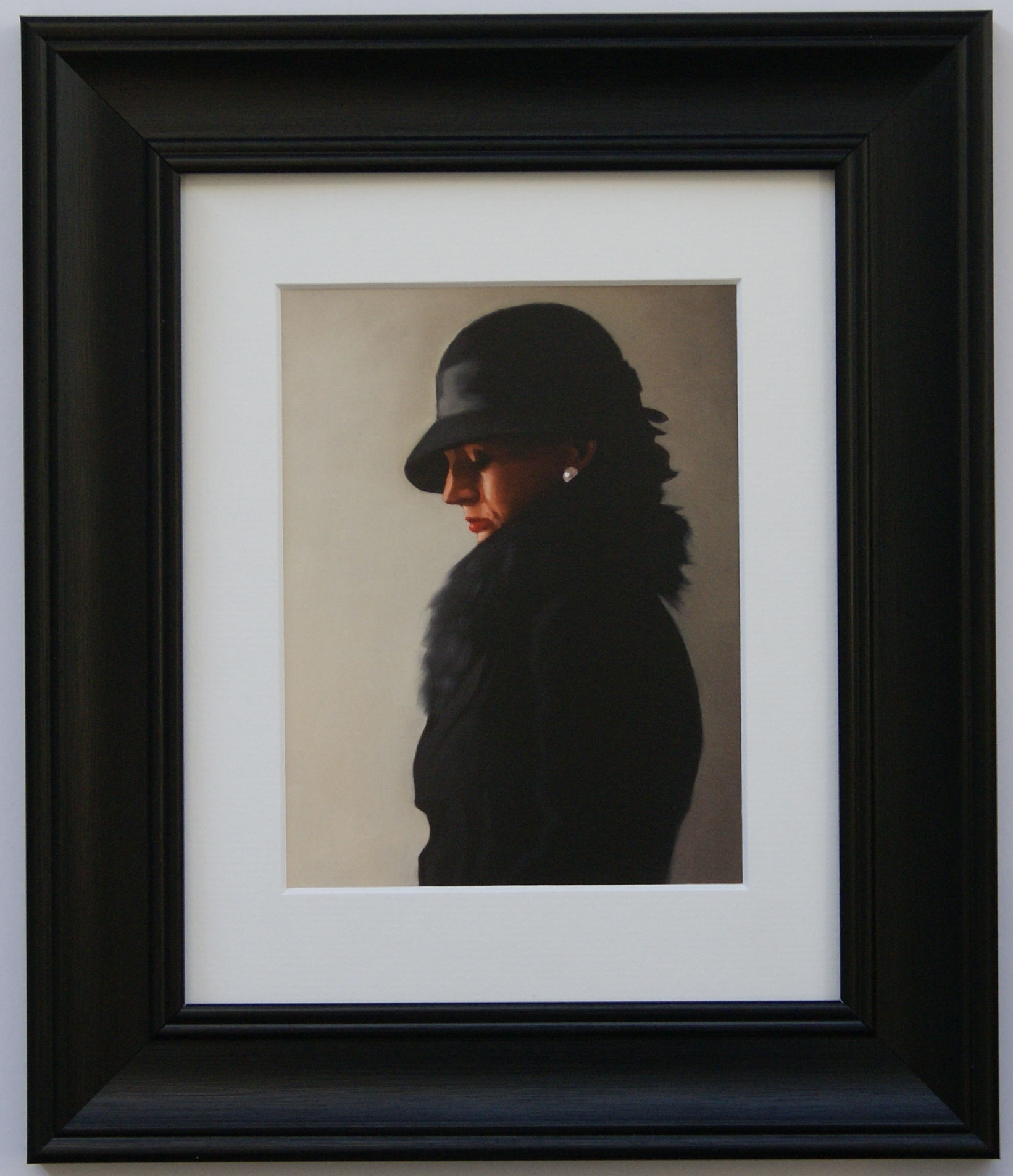 Portrait in Black and Pearl - Jack Vettriano (Black Frame)
