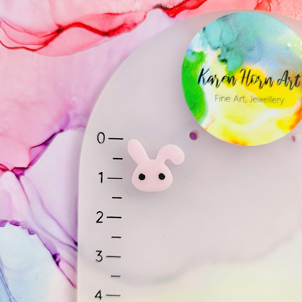 Thumbnail: Handmade resin cute bunny stud earrings
