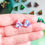 Thumbnail: Handmade Christmas tree resin stud earrings, hypoallergenic
