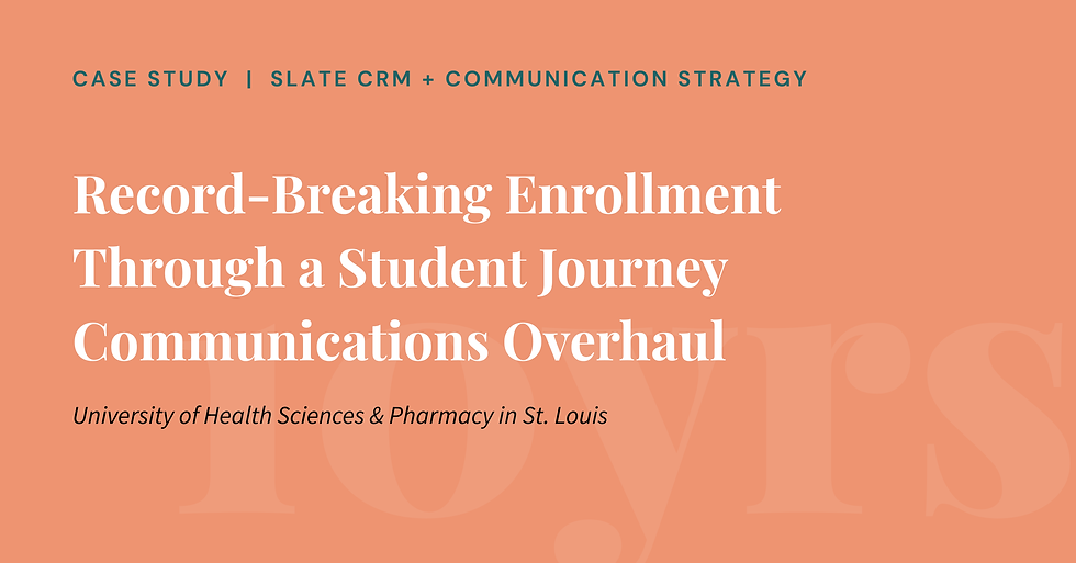 Record-Breaking Enrollment Through a Student Journey Communications Overhaul