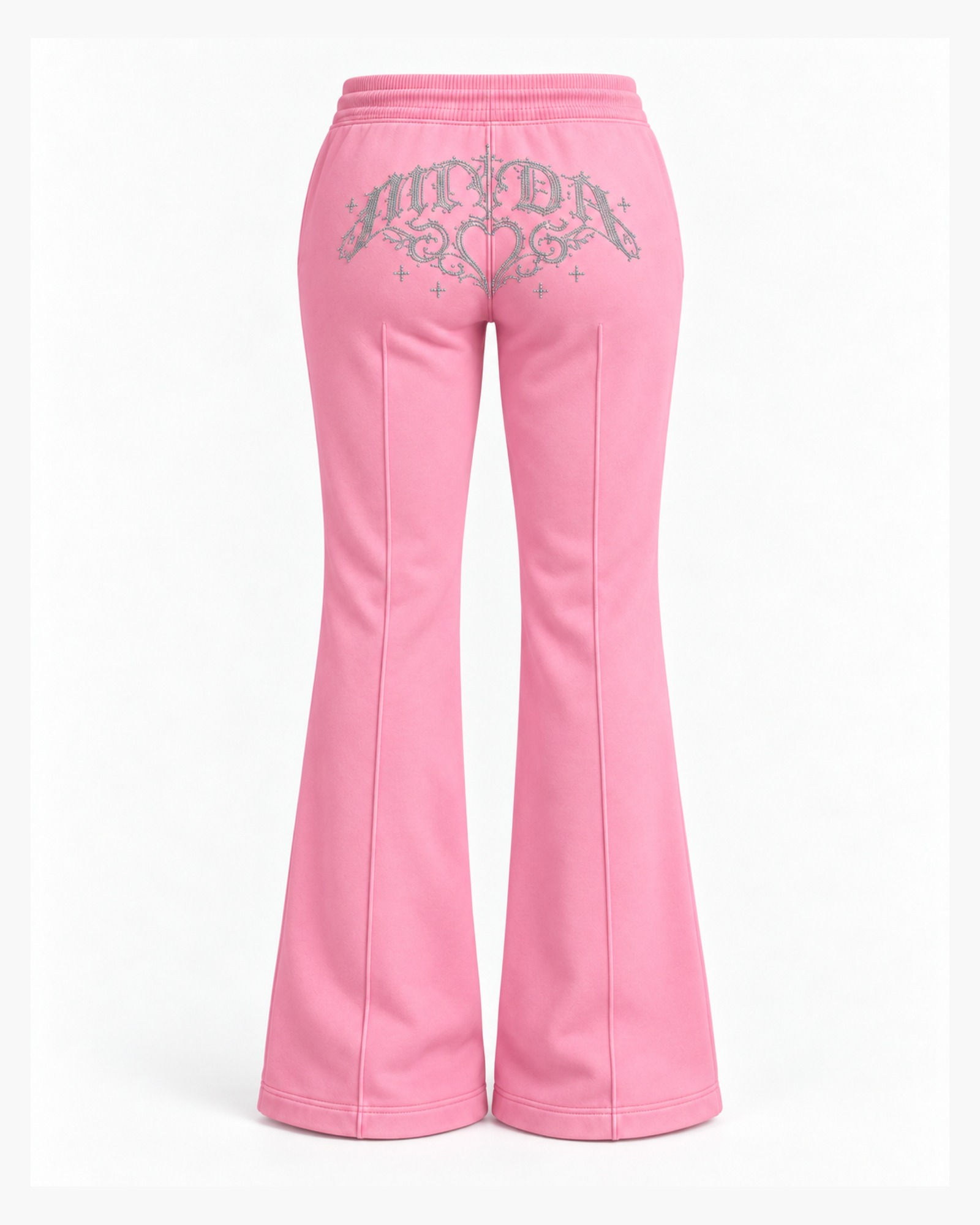 Rhinestones Flare Pants - MYDA RHINESTONES FLARE PANTS BUBBLE PINK 02 BACK