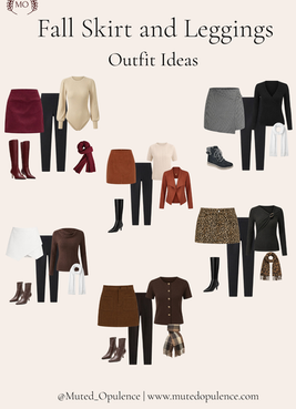 Fall Skirt and Leggings Outfit Ideas