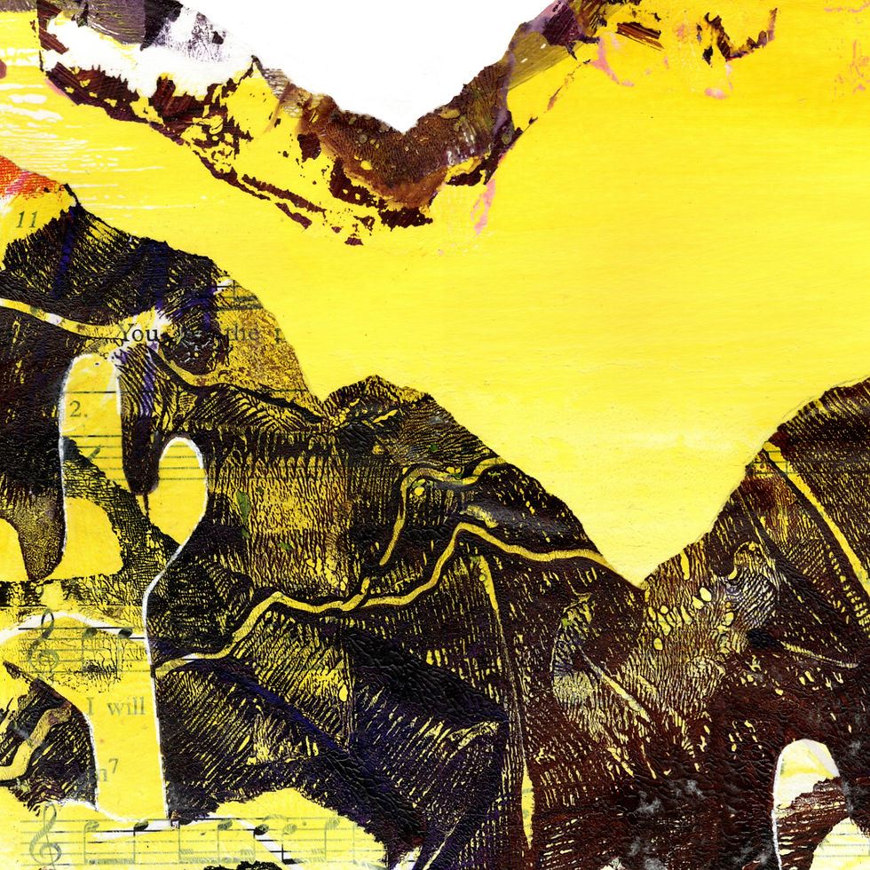 Thumbnail: Desert Peaks - Mixed Media Original Art Print