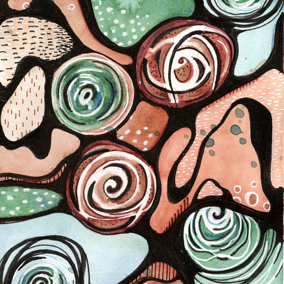 Thumbnail: Earth Watercolor and Ink Original Art