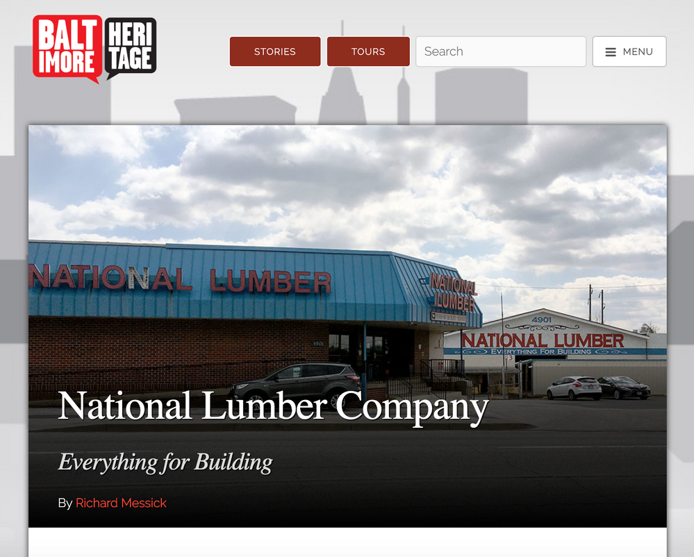 National Lumber Featured in Baltimore Heritage