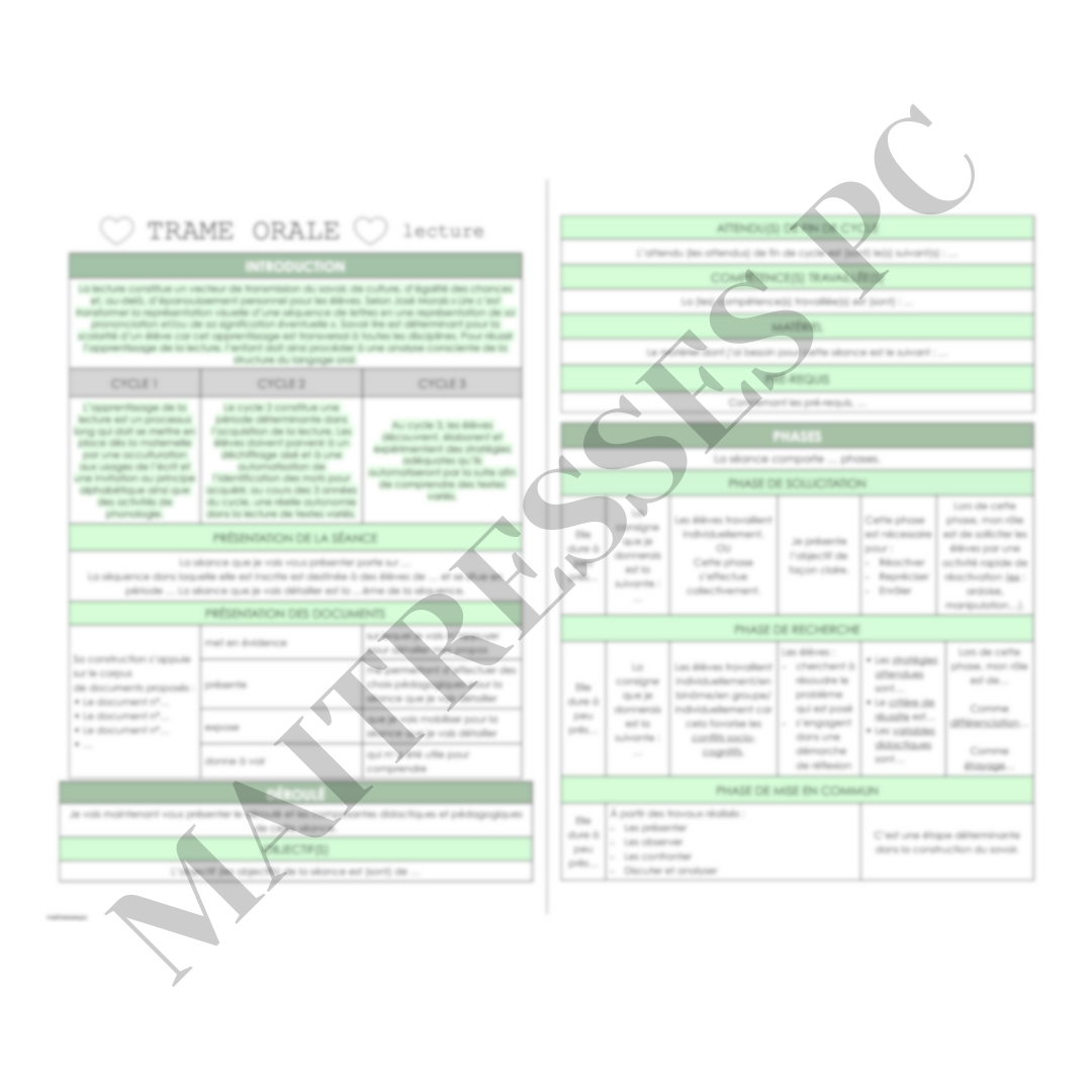 TRAMES ORALES français