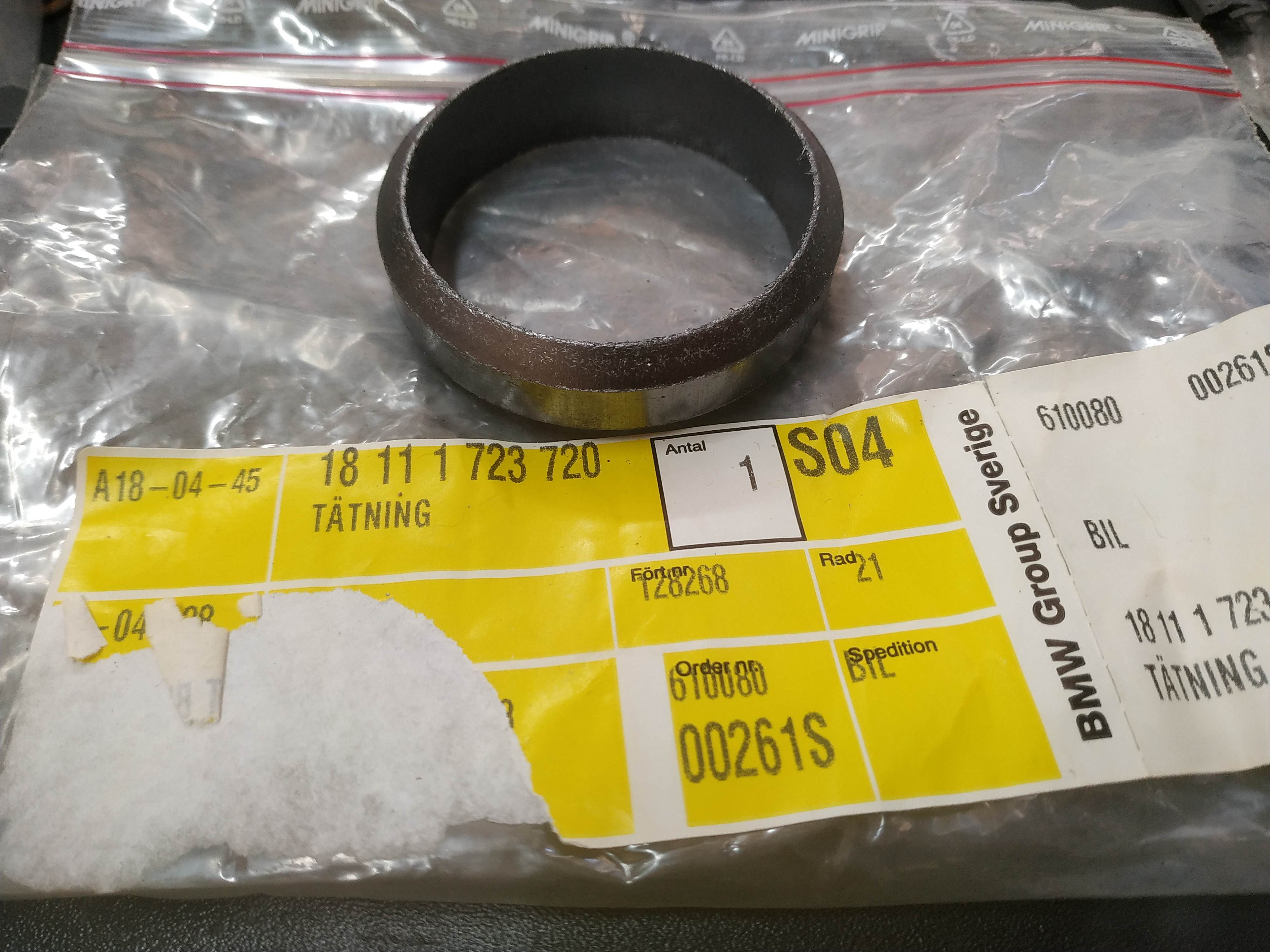 BMW E36 exhaust gasket ring 48mm !NEW! !GENUINE! 18111723720