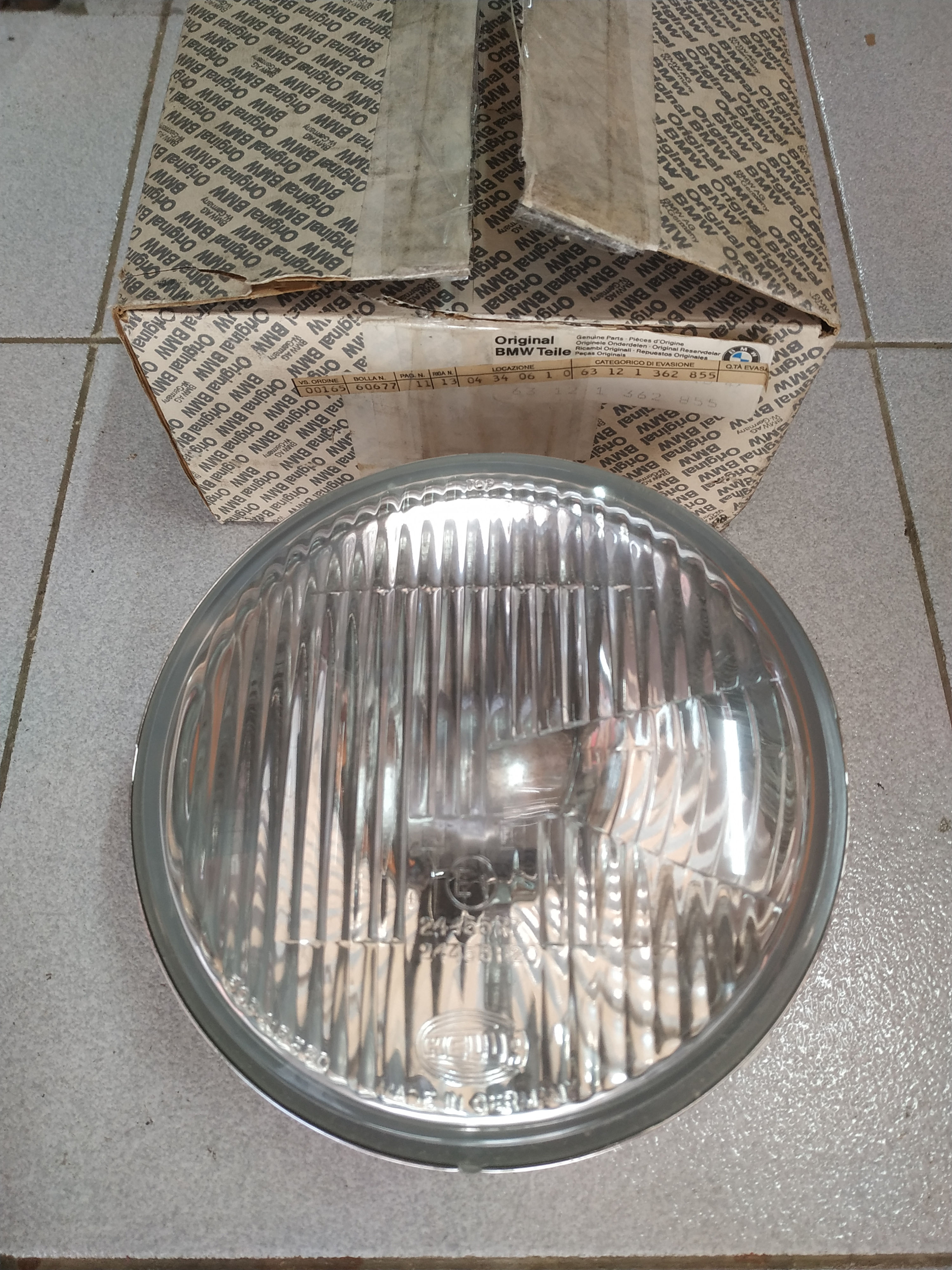 BMW E23 headlight low beam insert left Euro !NEW! NLA GENUINE 63121362855