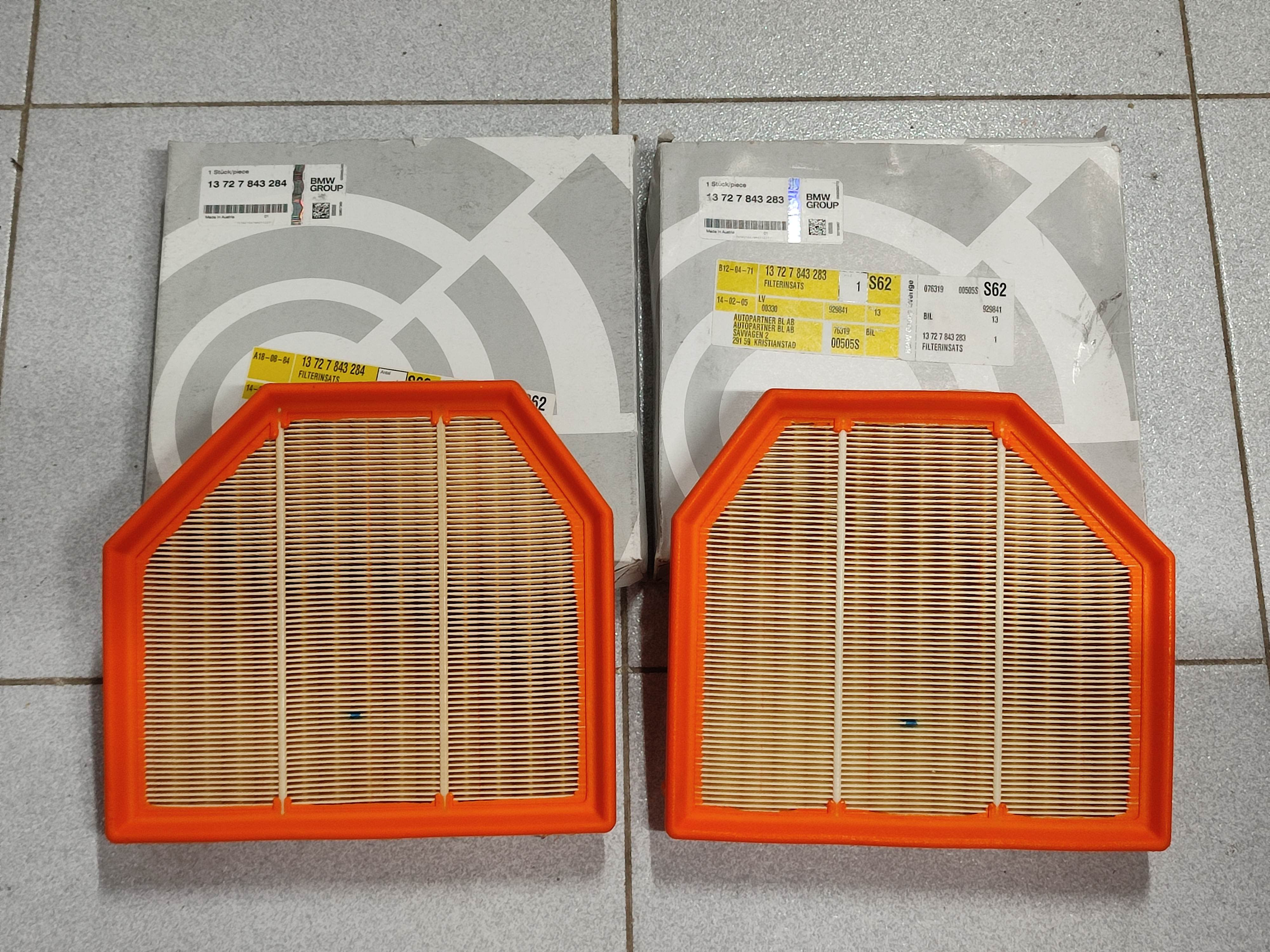 *BMW F80 F82 F06 F10 F12 air filter elements NEW GENUINE 13727843283 13727843284