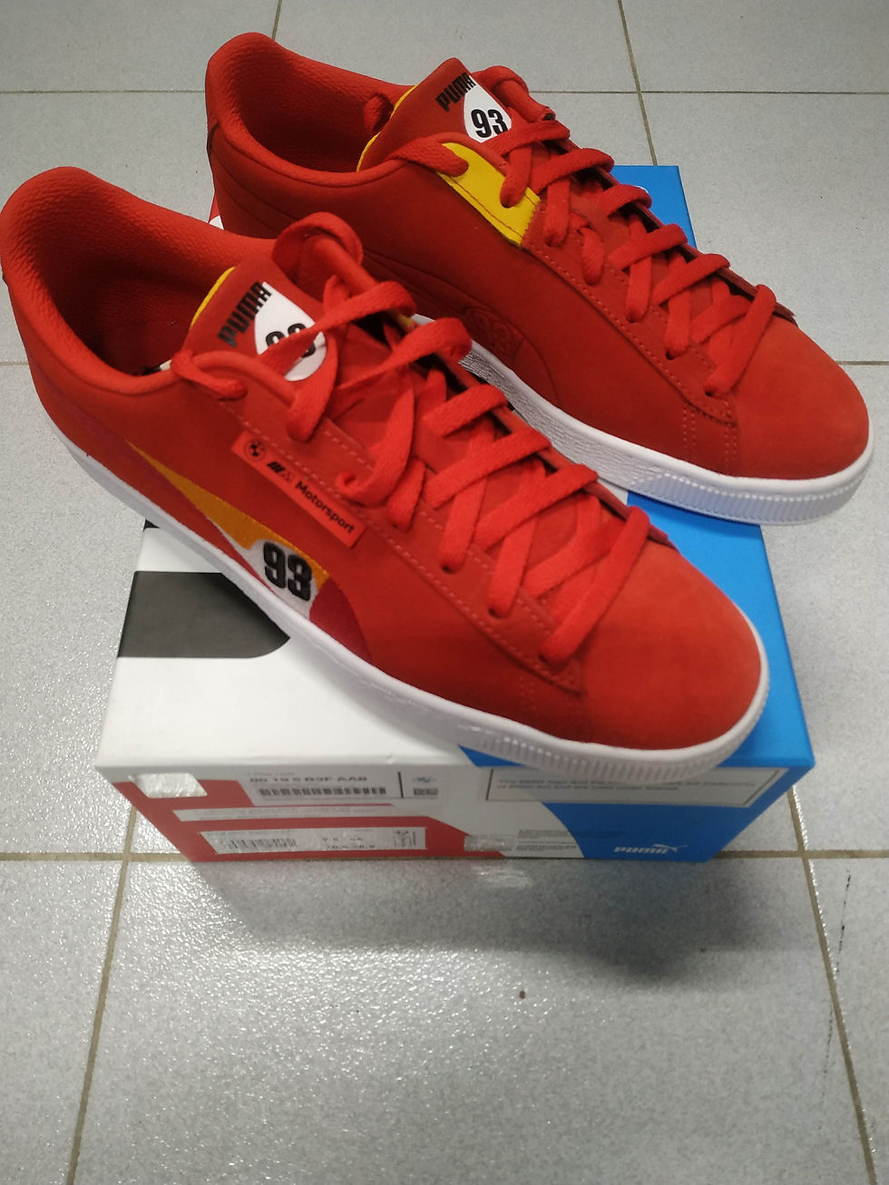 Thumbnail: BMW M Motorsport AC Sneaker shoes Suede H 44, RED !NEW! NLA GENUINE 80195B3FAA8