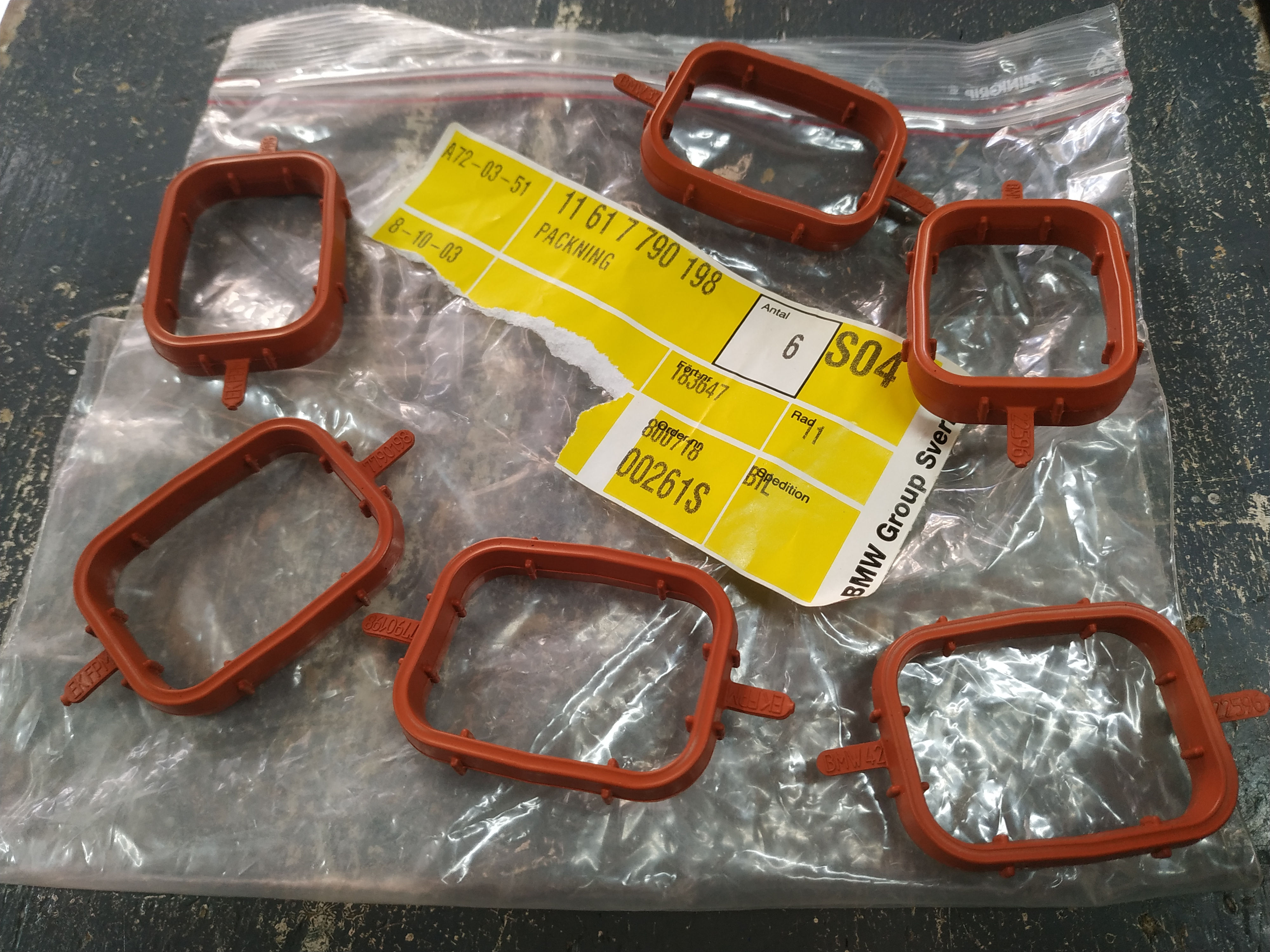 *BMW M57 intake manifold gaskets(6) Diesel !NEW! !GENUINE! 11617790198