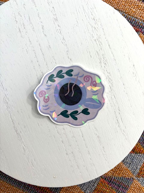 Tea Cup Holographic Sticker