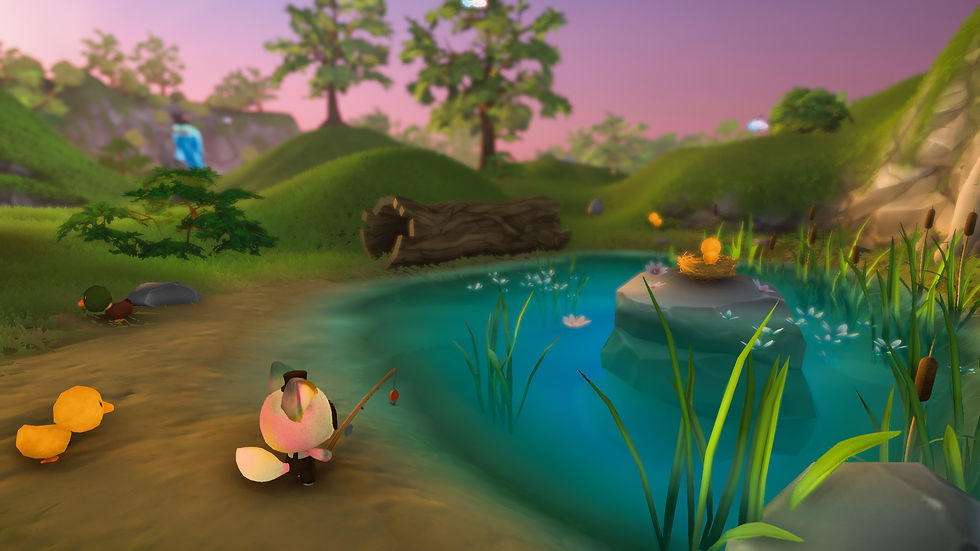 Fishing in a pond