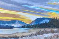 Winter Thaw Frozen Tundra, 30 x 20
