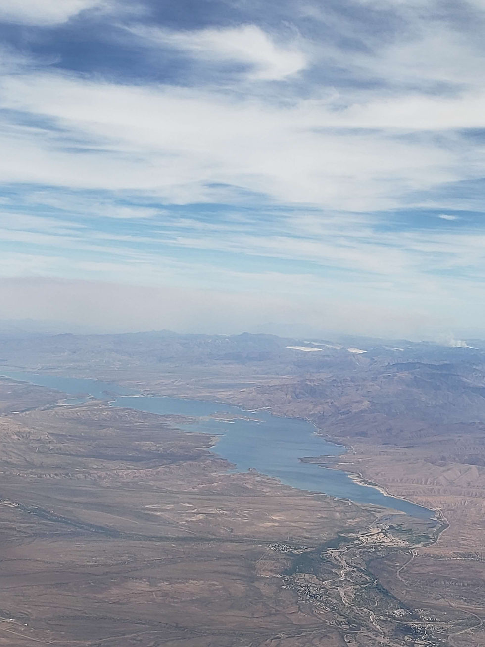 window view from the plane, solo traveler