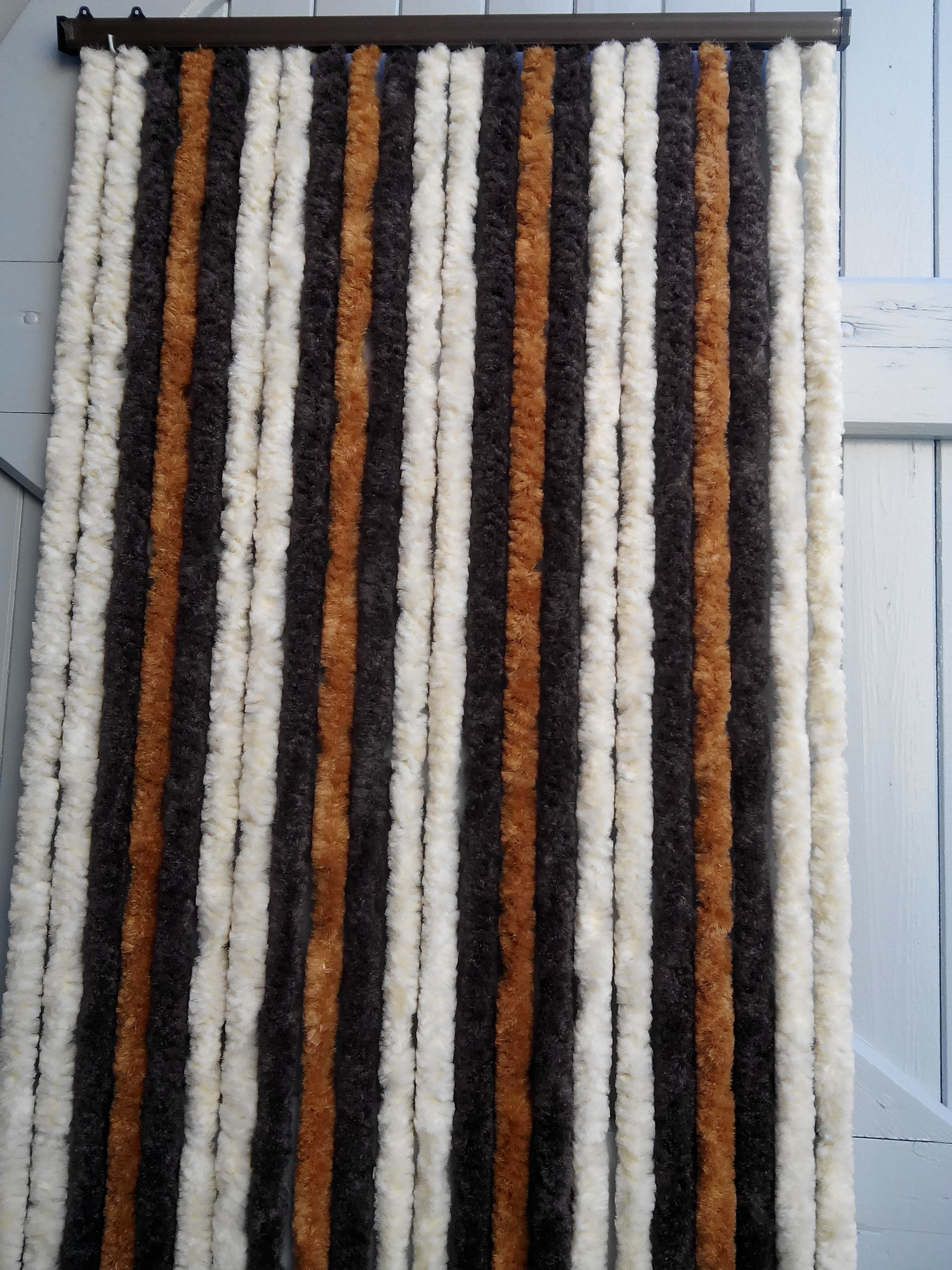 Chenille Marron Miel Beige 120x220