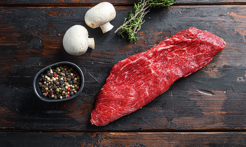 Whole tri tip steak with fresh seasoning