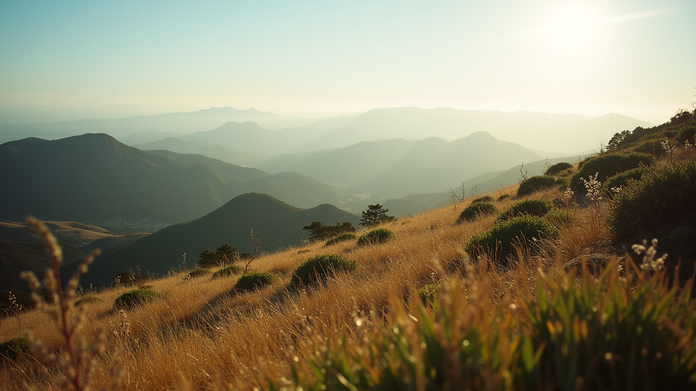 Wide angle view of Mount Laguna's lush landscape