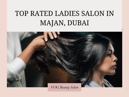 Interior of a top rated Ladies Salon in Majan, Dubai offering professional hair and beauty services