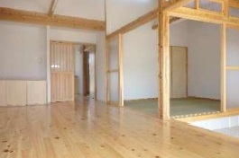 甲佐団地（畳や木を使用した内装）