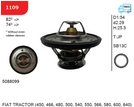 SMART 1109 - Wax Thermostat - OE 5088099 - FIAT TRACTOR (450, 466, 480, 500, 540, 550, 566, 580, 600, 640)
