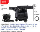 SMART 1970 - Thermostat Housing - OE YS4Z8592BD, XS469K478BD, XS4G9K478CA, YF0915176B - FORD (FOCUS,ESCAPE) , MAZDA