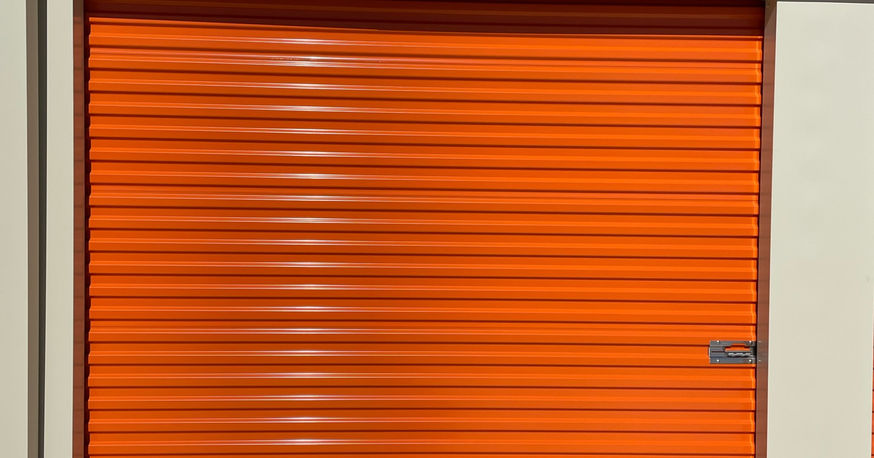 a 10'X10' orange self storage unit at Airport Storage & Trucks in LaGrange, GA