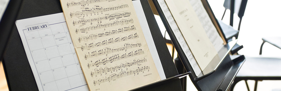 Sheet music on music stand