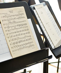 Sheet music on music stand