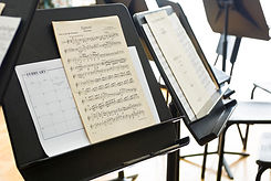 Sheet music on music stand