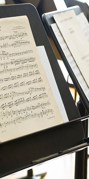 Sheet music on music stand