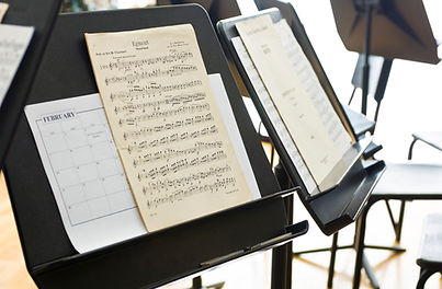 Sheet music on music stand