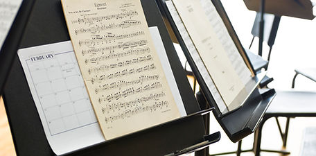 Sheet music on music stand