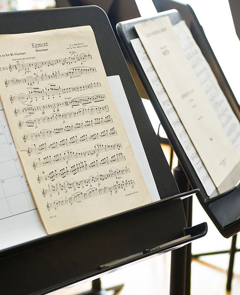 Sheet music on music stand