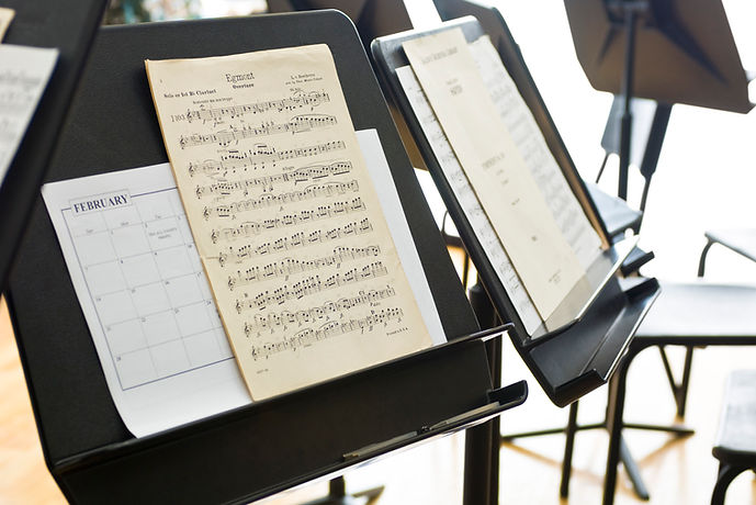 Sheet music on music stand
