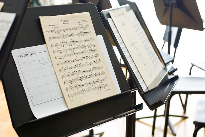 Sheet music on music stand