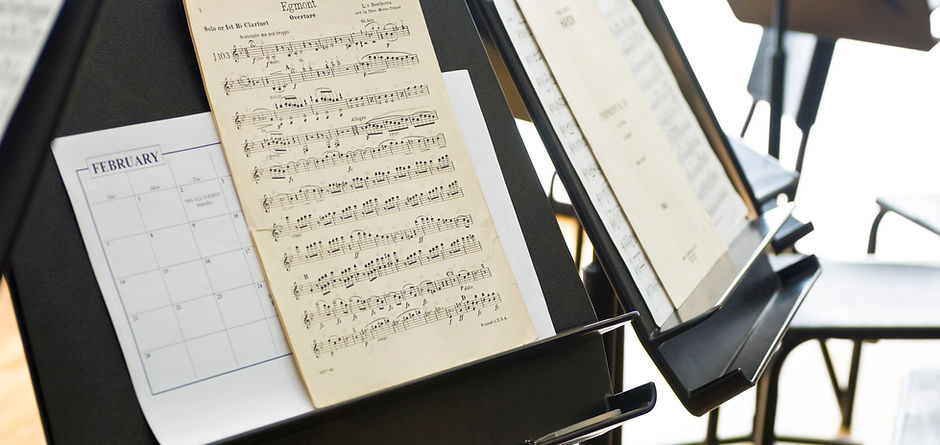 Sheet music on music stand