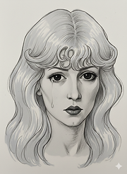 Fausta triste blanco y negro.PNG