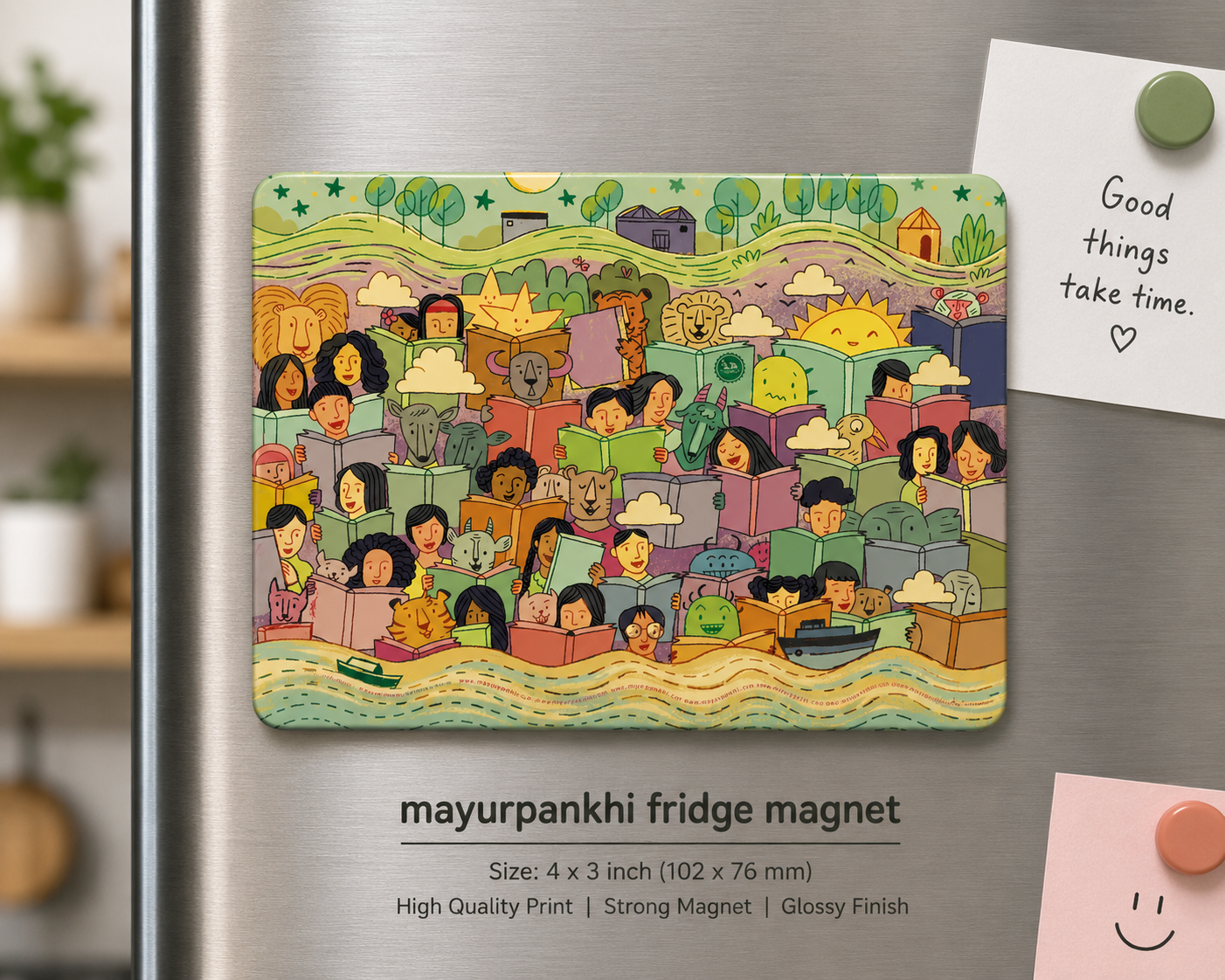 Mayurpankhi Fridge Magnet – Reading Together