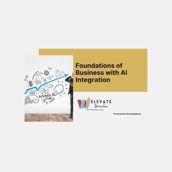 an advertisement for elevate winslow online entrepreneurial academy