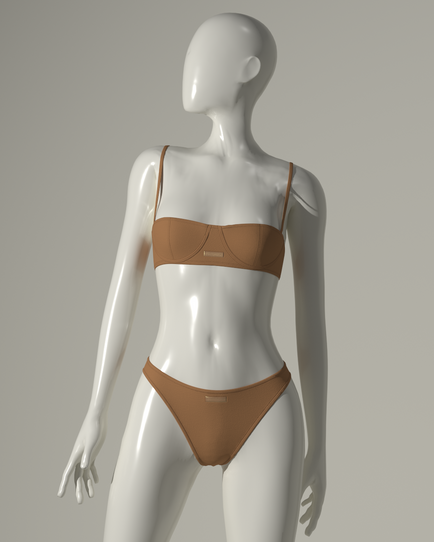 Balconette Bra in cotton jersey with delicate underwire and elastic straps
Cheeky thongs in cotton jersey with elastic finishes