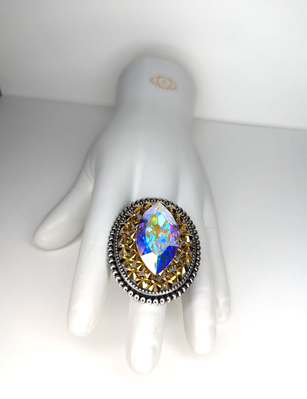 Thumbnail: Marquise Style Crystal Ring
