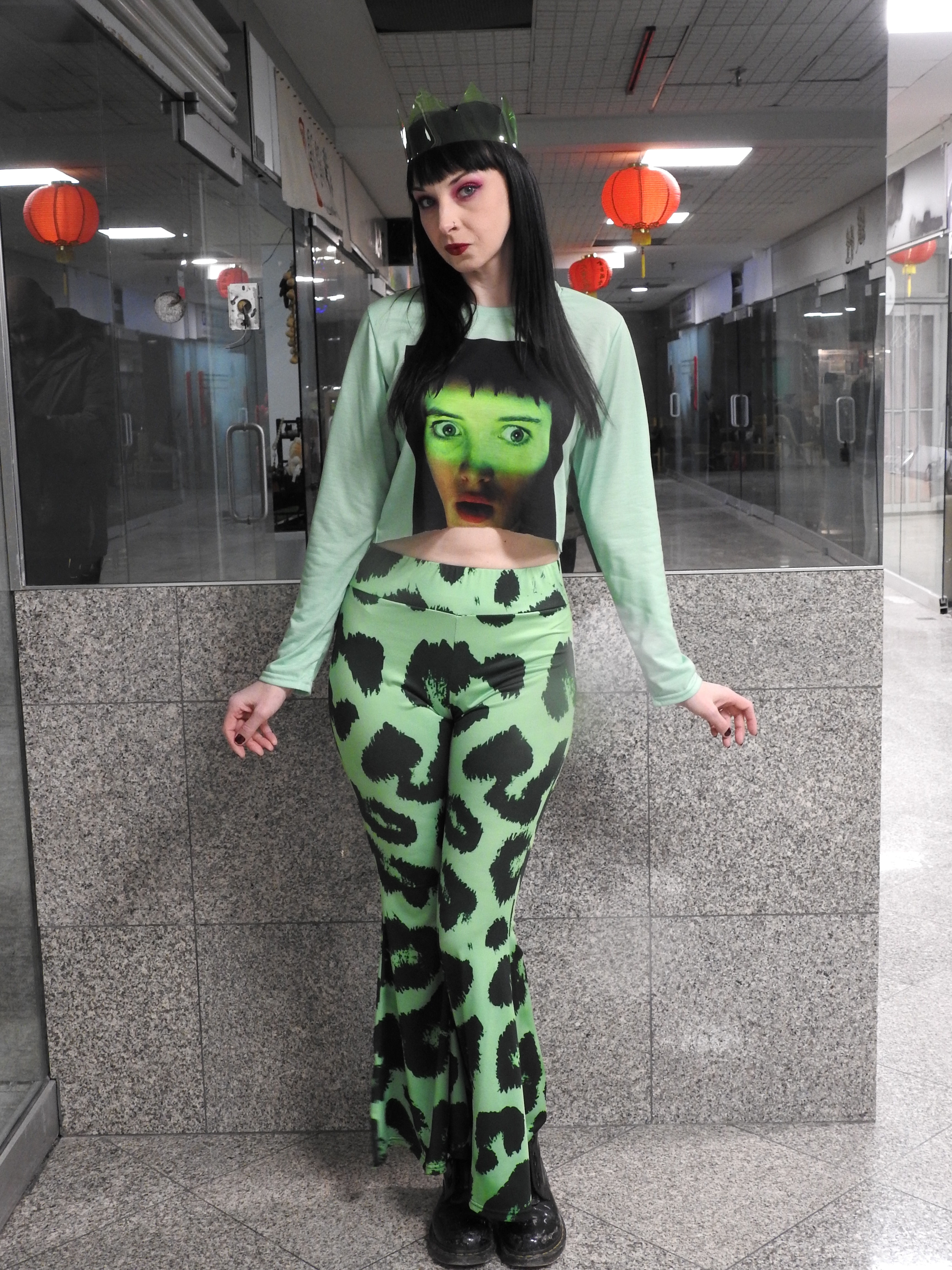 FASHION WHORE Green Lydia Crop Top