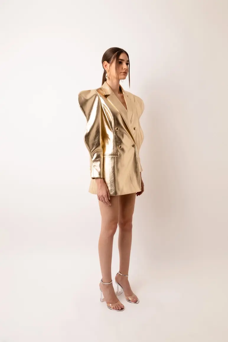 Thumbnail: Soft Metallic Pu Blazer