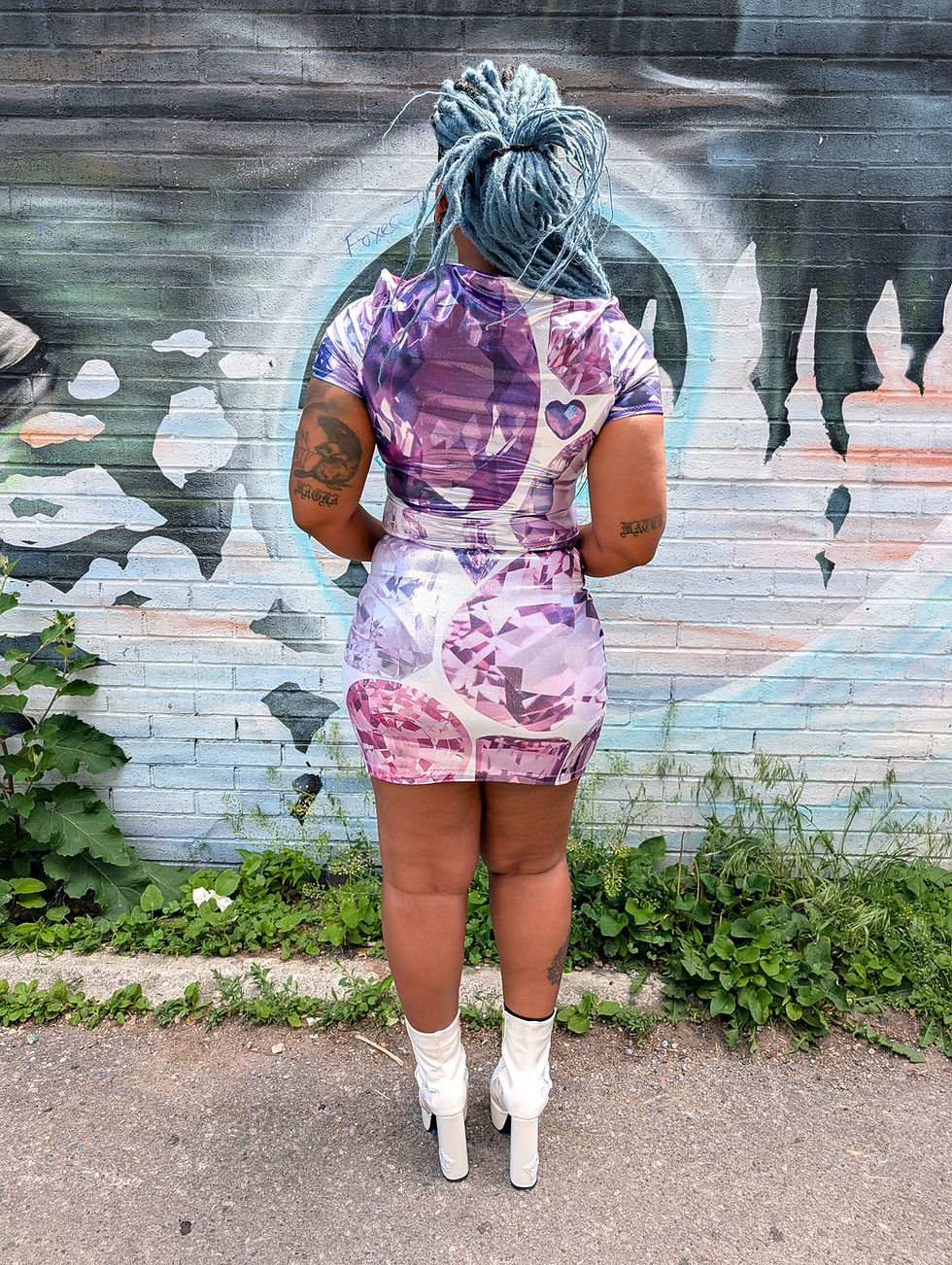 Thumbnail: FASHION WHORE Violet Crystal Skirt