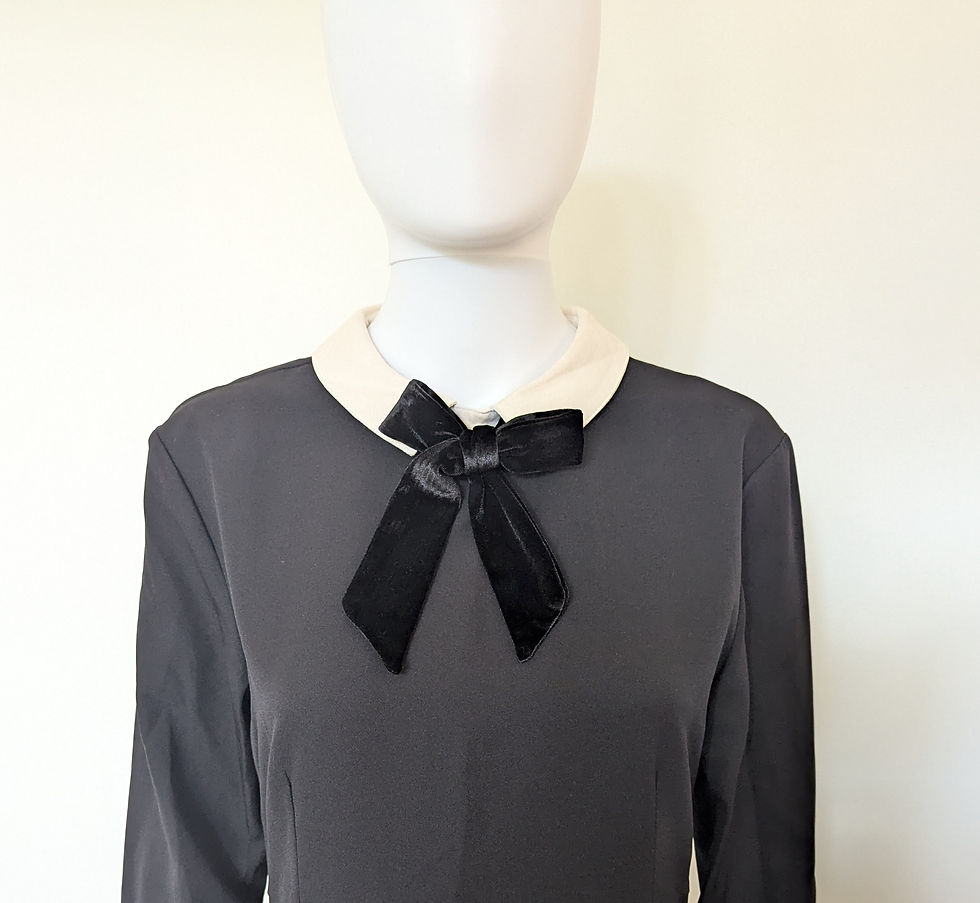 Thumbnail: VINTAGE Black Collar Dress