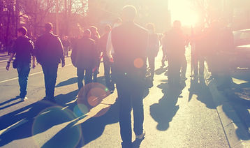 Street Crowd Gathering